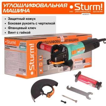 Углошлифовальная машина Sturm! AG9012T 1000Вт 11000об/мин рез.шпин.:M14 d=125мм - купить недорого с доставкой в интернет-магазине