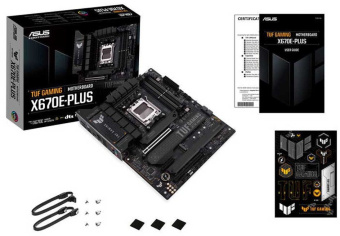 Материнская плата Asus TUF GAMING X670E-PLUS SocketAM5 AMD X670 4xDDR5 ATX AC`97 8ch(7.1) 2.5Gg RAID+HDMI+DP - купить недорого с доставкой в интернет-магазине