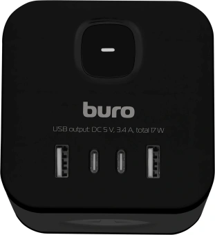 Сетевой разветвитель Buro BU-PW3UC-B (3 розетки) черный (пакет ПЭ) - купить недорого с доставкой в интернет-магазине