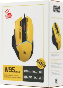 Мышь A4Tech Bloody W95 Max Sports желтый/серый оптическая 12000dpi USB 10but (W95 MAX SPORTS LIME) - купить недорого с доставкой в интернет-магазине