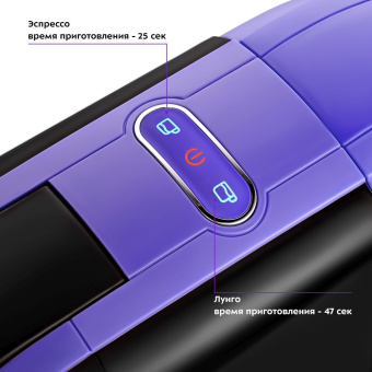 Кофемашина Kitfort КТ-7105-1 1450Вт черный/фиолетовый - купить недорого с доставкой в интернет-магазине