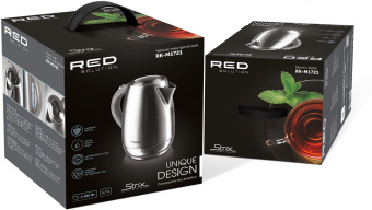 Чайник электрический Red Solution RK-M1721 1.7л. 2200Вт серебристый корпус: металл - купить недорого с доставкой в интернет-магазине