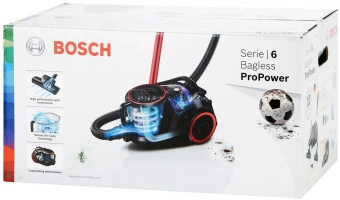 Пылесос Bosch BGS41POW1 700Вт черный/красный - купить недорого с доставкой в интернет-магазине