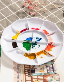 Палитра для смешивания красок Deli 68305 круглая D135мм - купить недорого с доставкой в интернет-магазине