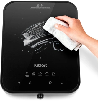 Плита Инфракрасная Kitfort КТ-141 черный стеклокерамика (настольная) - купить недорого с доставкой в интернет-магазине