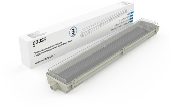 Светильник Gauss Industry 909410260 36Вт серый прямоугольный - купить недорого с доставкой в интернет-магазине