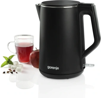 Чайник электрический Gorenje K15DWBK 1.5л. 2200Вт черный корпус: металл - купить недорого с доставкой в интернет-магазине