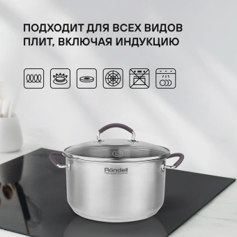 Кастрюля Rondell Akzent RDS-1389 5.1л. d=24см (с крышкой) стальной - купить недорого с доставкой в интернет-магазине