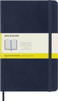 Блокнот Moleskine CLASSIC SOFT QP617B20 Large 130х210мм 192стр. клетка мягкая обложка синий сапфир - купить недорого с доставкой в интернет-магазине