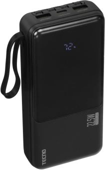 Мобильный аккумулятор Tecno Pocket L201Q 20000mAh QC3.0/PD 22.5W 3A USB-A/2xUSB-C черный (L201Q) - купить недорого с доставкой в интернет-магазине