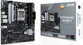 Материнская плата Asus PRIME A620M-A-CSM SocketAM5 AMD A620 4xDDR5 mATX AC`97 8ch(7.1) GbLAN RAID+VGA+HDMI+DP - купить недорого с доставкой в интернет-магазине