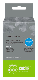 Картридж ленточный Cactus CS-M21-1500427 черный на белом 38.1x4.27 черный для Brady BMP21-PLUS, BMP21-LAB - купить недорого с доставкой в интернет-магазине
