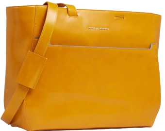 Деловая сумка женская Piquadro Blue Square BD6680B2/G с отделением для ноутбука 15.6" желтая натур.кожа - купить недорого с доставкой в интернет-магазине