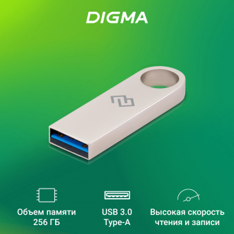 Флеш Диск Digma 256GB DRIVE3 DGFUL256A30SR USB3.0 серебристый - купить недорого с доставкой в интернет-магазине
