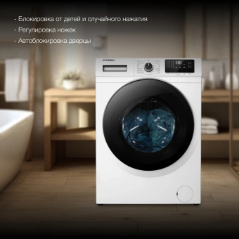 Стиральная машина Hyundai WFE8201 класс: A+++ загр.фронтальная макс.:8кг белый инвертер - купить недорого с доставкой в интернет-магазине