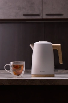 Чайник электрический Vitek VT-1154 1.7л. 2200Вт белый/дерево корпус: металл/пластик - купить недорого с доставкой в интернет-магазине