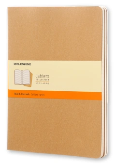 Блокнот Moleskine CAHIER JOURNAL QP421 XLarge 190х250мм обложка картон 120стр. линейка бежевый (3шт) - купить недорого с доставкой в интернет-магазине
