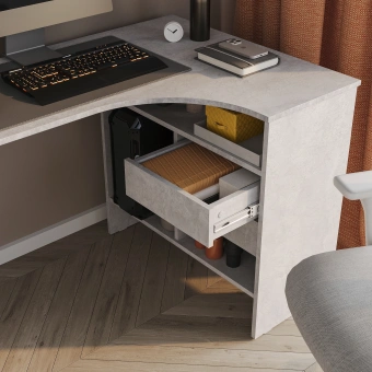 Стол для компьютера Сокол СПм-25 П столешница ЛДСП бетон 145x74x81см (00-00011531) - купить недорого с доставкой в интернет-магазине