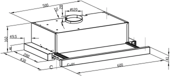 Вытяжка встраиваемая Lex Hide G 600 черный управление: кнопочное (1 мотор) - купить недорого с доставкой в интернет-магазине