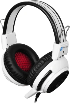 Наушники с микрофоном Оклик HS-G300 ARMAGEDDON белый/черный 2.2м мониторные оголовье (361558) - купить недорого с доставкой в интернет-магазине