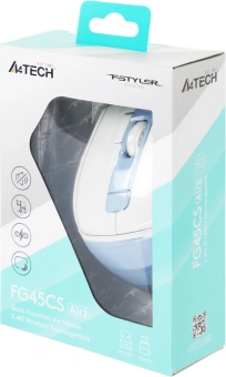 Мышь A4Tech Fstyler FG45CS Air2 голубой/белый оптическая 2000dpi silent беспров. USB для ноутбука 7but (FG45CS AIR2 USB (ICY BLUE)) - купить недорого с доставкой в интернет-магазине