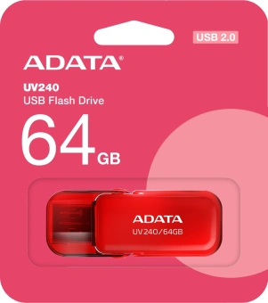 Флеш Диск A-Data 64GB UV240 AUV240-64G-RRD USB2.0 красный - купить недорого с доставкой в интернет-магазине