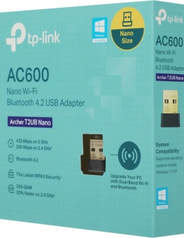 Сетевой адаптер Wi-Fi + Bluetooth TP-Link Archer T2UB Nano AC600 USB 2.0 (ант.внутр.) 1ант. - купить недорого с доставкой в интернет-магазине