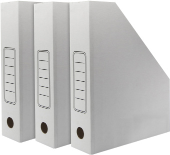 Лоток вертикальный Silwerhof микрогофрокартон корешок 75мм A4 белый (упак.:3шт) - купить недорого с доставкой в интернет-магазине