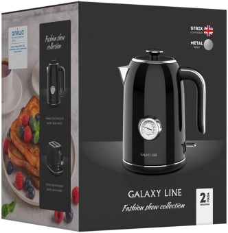 Чайник электрический Galaxy Line GL 0350 1.7л. 2200Вт черный корпус: нерж.сталь (ГЛ0350Л) - купить недорого с доставкой в интернет-магазине