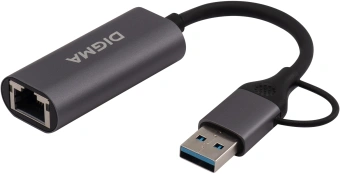 Сетевой адаптер Gigabit Ethernet Digma DLA-GEUC01 USB 3.0 - купить недорого с доставкой в интернет-магазине