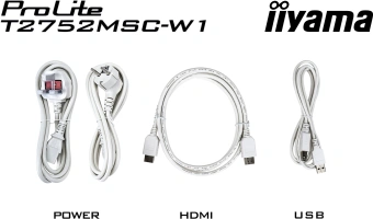 Монитор Iiyama 27" ProLite T2752MSC-W1 белый IPS LED 16:9 HDMI M/M глянцевая 1000:1 400cd 178гр/178гр 1920x1080 60Hz DP FHD USB Touch 6.7кг - купить недорого с доставкой в интернет-магазине