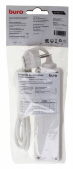 Сетевой удлинитель Buro BU-PS3.1/W 1.5м (3 розетки) белый (пакет ПЭ) - купить недорого с доставкой в интернет-магазине