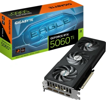 Видеокарта Gigabyte PCI-E 5.0 GV-N506TEAGLEMAX OC-8GD 1.0 NVIDIA GeForce RTX 5060TI 8Gb 128bit GDDR7 2572/28000 HDMIx1 DPx3 HDCP Ret - купить недорого с доставкой в интернет-магазине