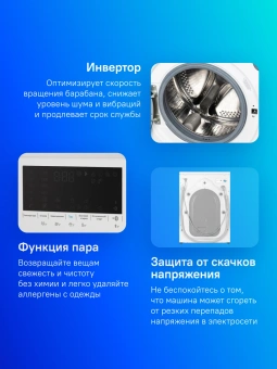 Стиральная машина Beko WSPE7H616W класс: A+++ загр.фронтальная макс.:7.5кг белый инвертор - купить недорого с доставкой в интернет-магазине