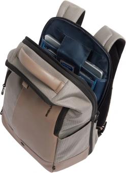 Рюкзак Piquadro Sync CA7188W145/SA песочный/серый натур.кожа/нейлон - купить недорого с доставкой в интернет-магазине