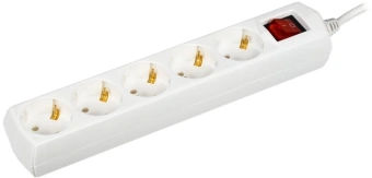 Сетевой удлинитель IEK У05В 3м (5 розеток) черный (пакет ПЭ) - купить недорого с доставкой в интернет-магазине