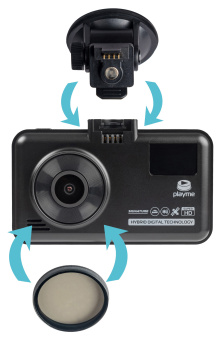 Видеорегистратор с радар-детектором Playme MARK GPS черный - купить недорого с доставкой в интернет-магазине