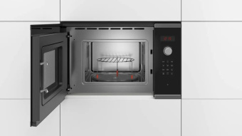 Микроволновая печь Bosch BFL523MS0 20л. 800Вт нержавеющая сталь/черный (встраиваемая) - купить недорого с доставкой в интернет-магазине
