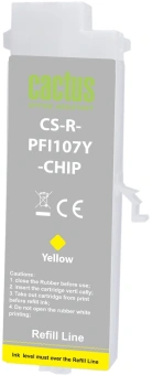 Картридж перезаправляемый струйный Cactus CS-R-PFI107Y-CHIP желтый (260мл) для Canon imageProGRAF iPF670/680/685/770/780/785 с чипом - купить недорого с доставкой в интернет-магазине