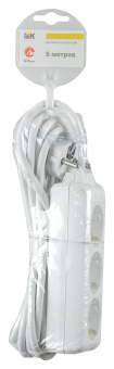 Сетевой удлинитель IEK У03К 5м (3 розетки) белый (пакет ПЭ) - купить недорого с доставкой в интернет-магазине