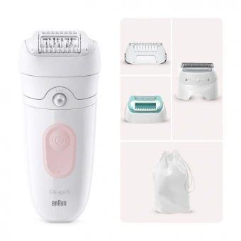 Эпилятор Braun SE5-050 скор.:2 насад.:4 от электр.сети от аккум. белый/розовый - купить недорого с доставкой в интернет-магазине
