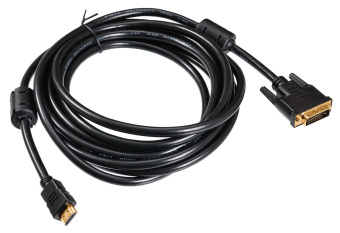 Кабель Buro HDMI (m) DVI-D (m) 5м (HDMI-19M-DVI-D-5M) феррит.кольца черный - купить недорого с доставкой в интернет-магазине