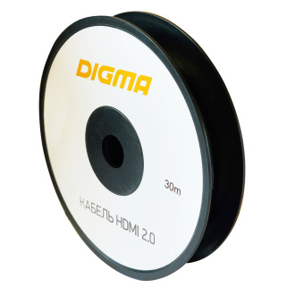 Кабель аудио-видео Digma HDMI 2.0 AOC HDMI (m)/HDMI (m) 30м. позолоч.конт. черный (BHP AOC 2.0-30) - купить недорого с доставкой в интернет-магазине
