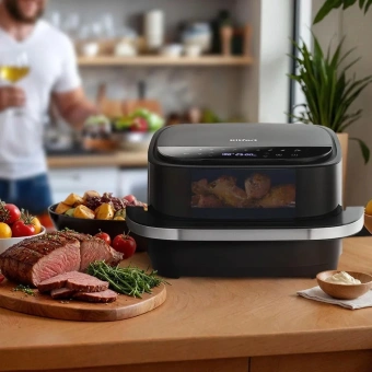 Аэрогриль Kitfort КТ-2289 2200Вт черный/серебристый - купить недорого с доставкой в интернет-магазине