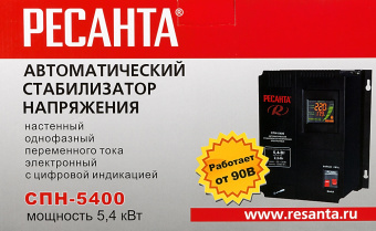 Стабилизатор напряжения Ресанта СПН-5400 однофазный черный (63/6/26) - купить недорого с доставкой в интернет-магазине