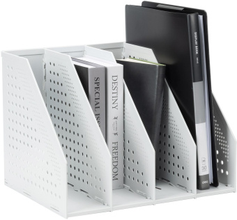 Лоток вертикальный Deli 78995LT-GREY 3отд. складной для бумаг A4 250х256х243мм серый пластик - купить недорого с доставкой в интернет-магазине