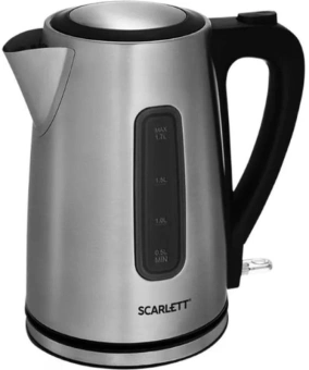 Чайник электрический Scarlett SC-EK21S13 1.7л. 2200Вт серебристый/черный корпус: металл/пластик - купить недорого с доставкой в интернет-магазине