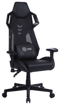 Кресло игровое Cactus CS-CHR-090BL черный эко.кожа/сетка крестов. нейлон - купить недорого с доставкой в интернет-магазине