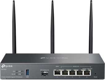 Межсетевой экран TP-Link Omada ER706W AX3000 10/100/1000BASE-TX/SFP черный - купить недорого с доставкой в интернет-магазине