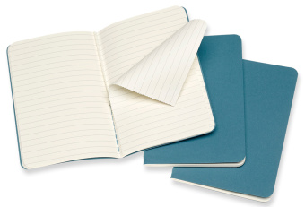 Блокнот Moleskine CAHIER JOURNAL CH011B44 Pocket 90x140мм обложка картон 64стр. линейка голубой (3шт) - купить недорого с доставкой в интернет-магазине
